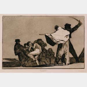Francisco de Goya (Spanish, 1746-1828) Disparate Conocido - Que Guerrero!