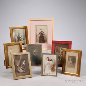 Eight Framed Pictures, Photos, and Cabinet Cards, c. 1880-1920