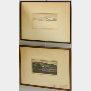 Asa Cheffetz (American, 1897-1965) Two Framed Wood Engravings: Summertide, Vermont