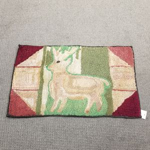 Pictorial Hooked Rug with a Stag