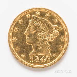 1847 $5 Liberty Head Gold Coin