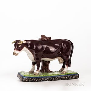 Large Staffordshire Pottery Cow