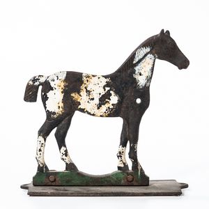Painted Cast Iron Bob-tail Horse Windmill Weight