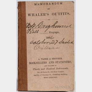 Memorandum of Whaler's Outfits. Bark Greyhound's First Voyage, October 27, 1866.