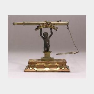 Oak, Brass, and Bronze Mounted Figural Letter Scale