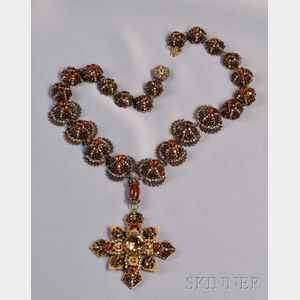 Rare Prototype Necklace with Pendant, Miriam Haskell