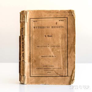 Brontë, Emily (1818-1848) Wuthering Heights , First American Edition in Paper Wraps.