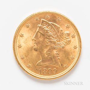 1899 $5 Liberty Head Gold Coin