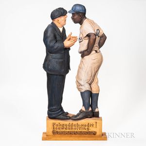 Carved and Painted Jackie Robinson Sculpture