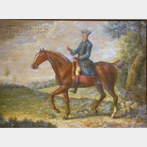 British School, 19th/20th Century Gentleman on Horseback.