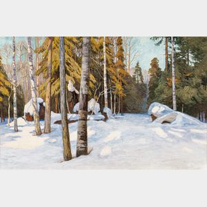 Walter Launt Palmer (American, 1854-1932) Winter Woodlands