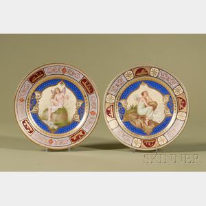 Two Viennese Painted Porcelain Cabinet Plates