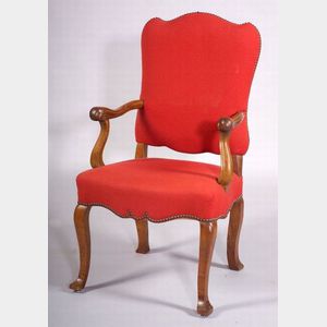 French Fruitwood Open Armchair