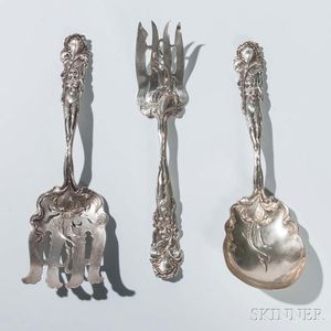 Three Alvin "Raphael" Pattern Sterling Silver Serving Pieces