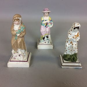 Three Neale & Co. Pearlware Figures
