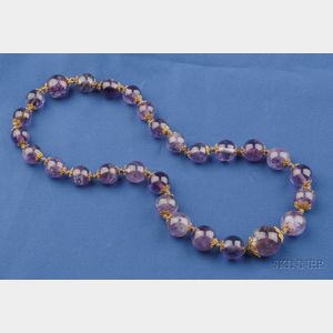Amethyst Bead Necklace, China