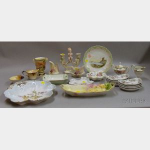 Group of Assorted Mostly Continental Painted Tableware
