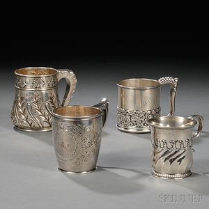 Four American Sterling Silver Mugs