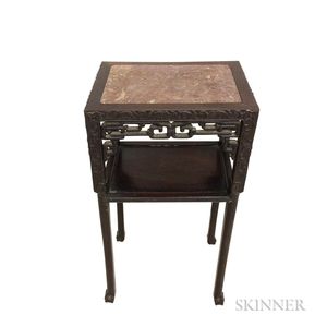 Chinese Hardwood Marble-top Stand