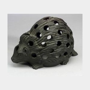 Wedgwood Black Basalt Hedgehog Crocus Pot
