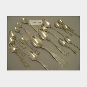 Approximately Sixty-five Pieces of Coin Silver Flatware.