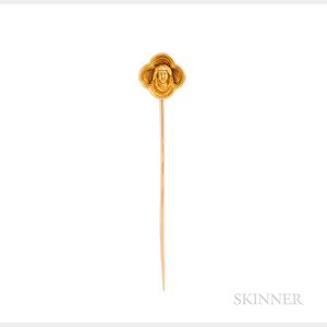 Wiese Gothic Revival 18kt Gold Stick Pin
