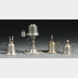 Four Pewter Lamps