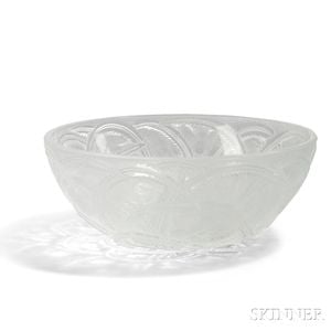 Lalique Art Glass Finches Bowl