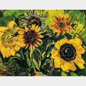 Sir Jacob Epstein (American/British, 1880-1959) Sunflowers
