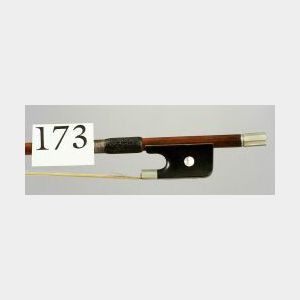 French Nickel Mounted Violoncello Bow, c. 1900