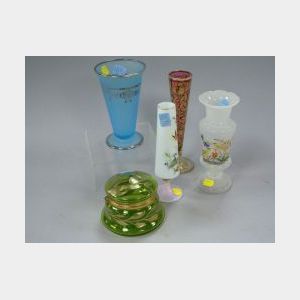 Five Pieces of Victorian Art Glass