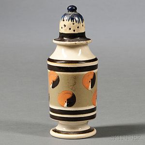 Mocha-decorated Pearlware Pepper Pot