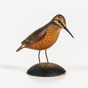 Carved and Painted Miniature Woodcock