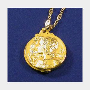 Art Nouveau 14kt Gold Locket Necklace