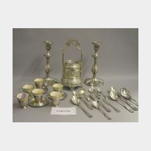 Approximately Thirty-five Sterling Silver and Silver Plated Flatware and Table Items.