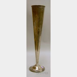 Large Sterling Silver Trumpet Vase