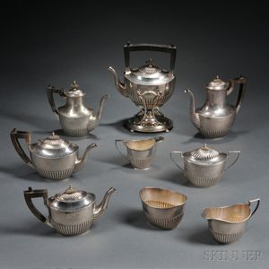 Assembled Eight-piece Gorham Sterling Silver Tea and Coffee Service