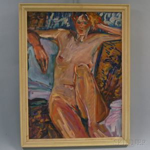Continental School, 20th Century Seated Nude
