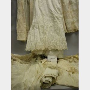 Large Lot of Victorian White Cotton Clothing and Undergarments, Etc.