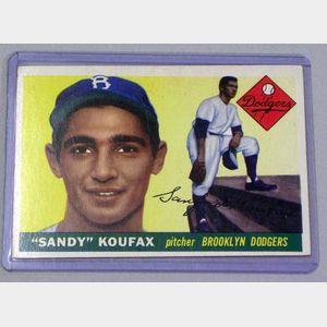 1955 Topps Baseball Card No. 123 Sandy Koufax.