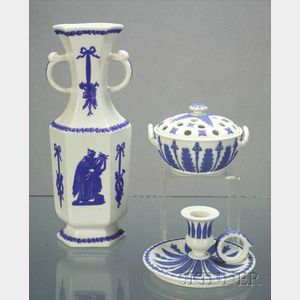Three Wedgwood White Smear Glazed Stoneware Items