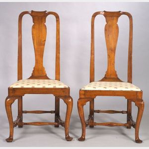 Pair of Queen Anne Maple Side Chairs