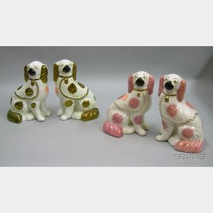 Two Pairs of Staffordshire Spaniels.