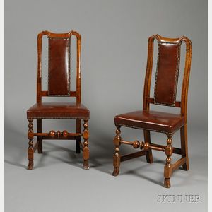 Pair of Maple Carved Side Chairs