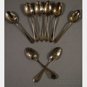 Set of Eight Cased Sterling Silver Demitasse Spoons