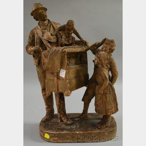 Rogers Painted Plaster "School Days" Figural Group
