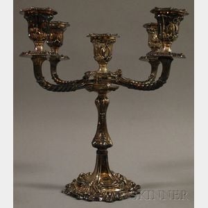 Sheffield Silver Plated Rococo-style Five-light Candelabra