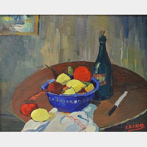 Leighton R. Cram (American, 1895-1981) Still Life with Fruit