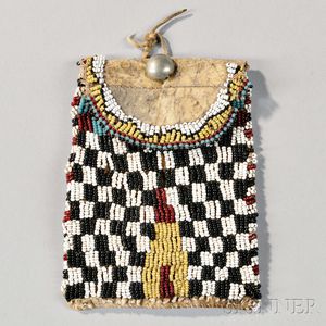 Apache Beaded Hide Pouch