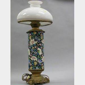 Aesthetic Movement French Pottery Lamp.